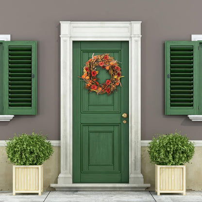 Fall Wreaths for Front Door,22 Inch Floral Wreath,Artificial Door Wreath,Autumn Harvest Wreaths for Halloween Easter Thanksgiving Decoration