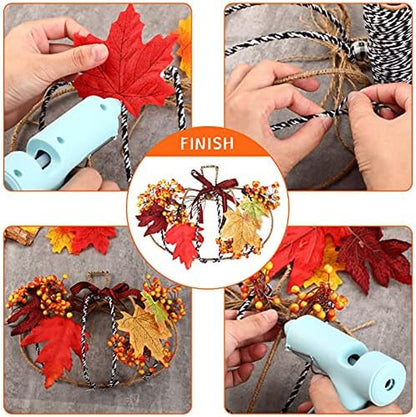 3 Pcs 10 X 7.3 Inches Autumn Pumpkin Shaped Metal Wreath Form Thanksgiving Wire Floral Frame Halloween 3D Pumpkin Wreath Indoor Outdoor Garden Porch Kitchen DIY Craft Decorations