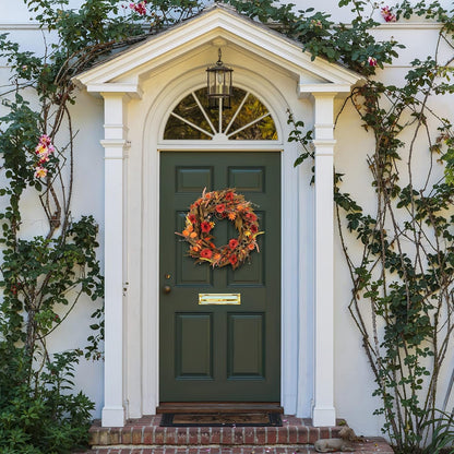 Fall Wreaths for Front Door,22 Inch Floral Wreath,Artificial Door Wreath,Autumn Harvest Wreaths for Halloween Easter Thanksgiving Decoration