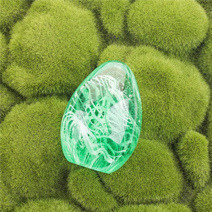 Crystal Blessings Paperweight Easter Eggs Blown Glass Art Figurine Collectibles Desk Decor (Green)